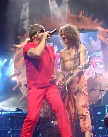 Sammy Hagar the red rocker and Eddie Van Halen in concert
